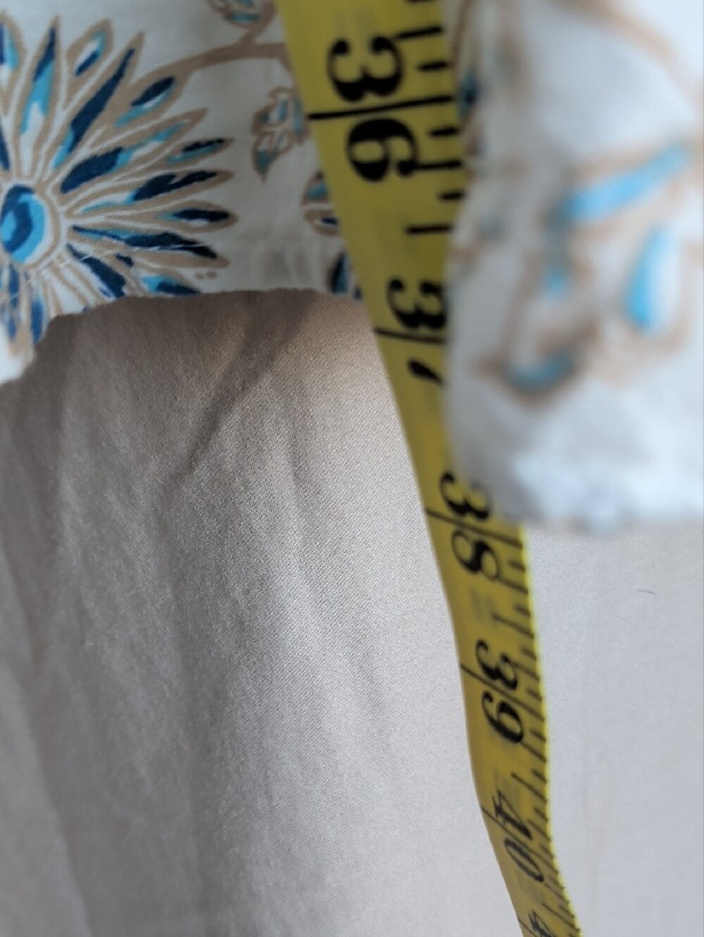 Sonoma White Midi Dress with Light Blue and Tan Floral Print Boho Resort Coastal - Picture 8 of 8
